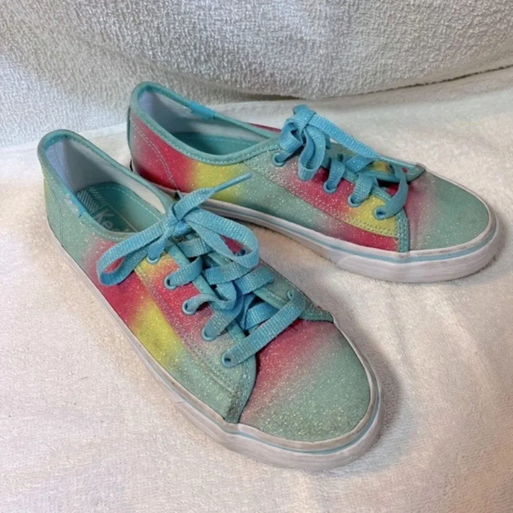Keds Double Up rainbow glitter girls sneakers in size 3